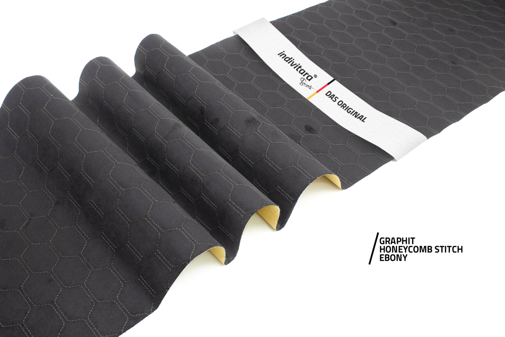 indivitara® Premium Stitch - selbstklebender Mikrofaserstoff Premium mit echten Nähten - Meterware - verschiedene Farben